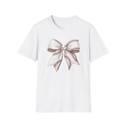 Baseball Bow Shirt – Cute Baseball Graphic Tee for Women | Softball Bow Game Day Shirt | Sports Mom Trendy T-Shirt