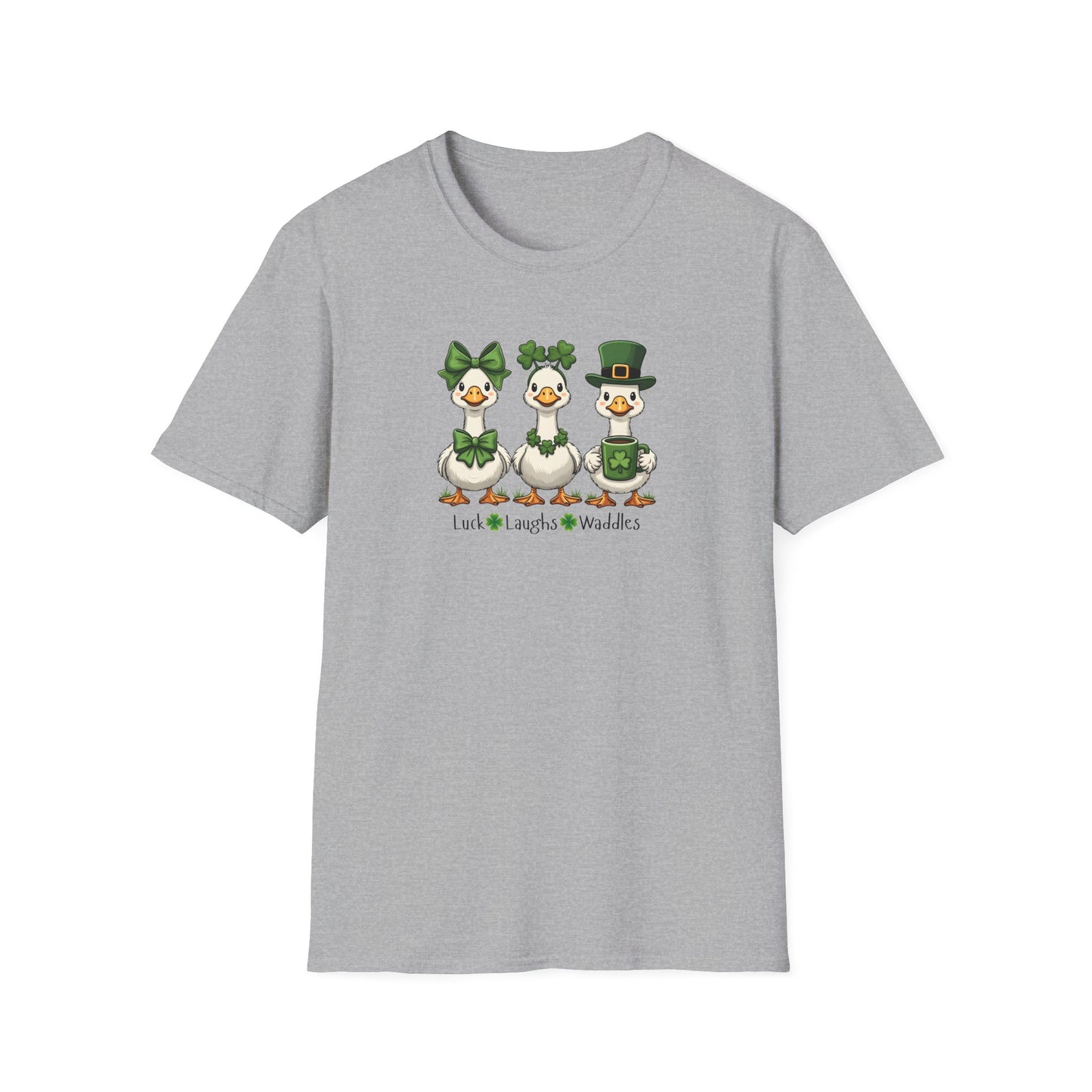 St. Patrick's Day Duck Trio T‑Shirt — Cute Irish Ducks with Shamrocks