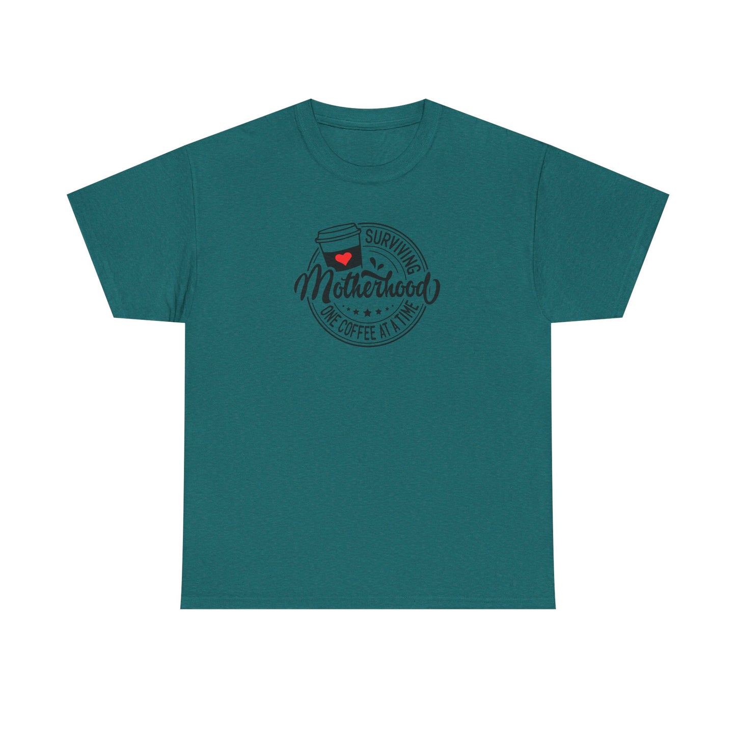Motherhood & Coffee T-Shirt - "Surviving Motherhood One Coffee At A Time"