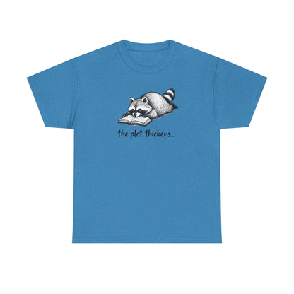 Raccoon "The Plot Thickens" Graphic Tee - Funny Book Lover Tee