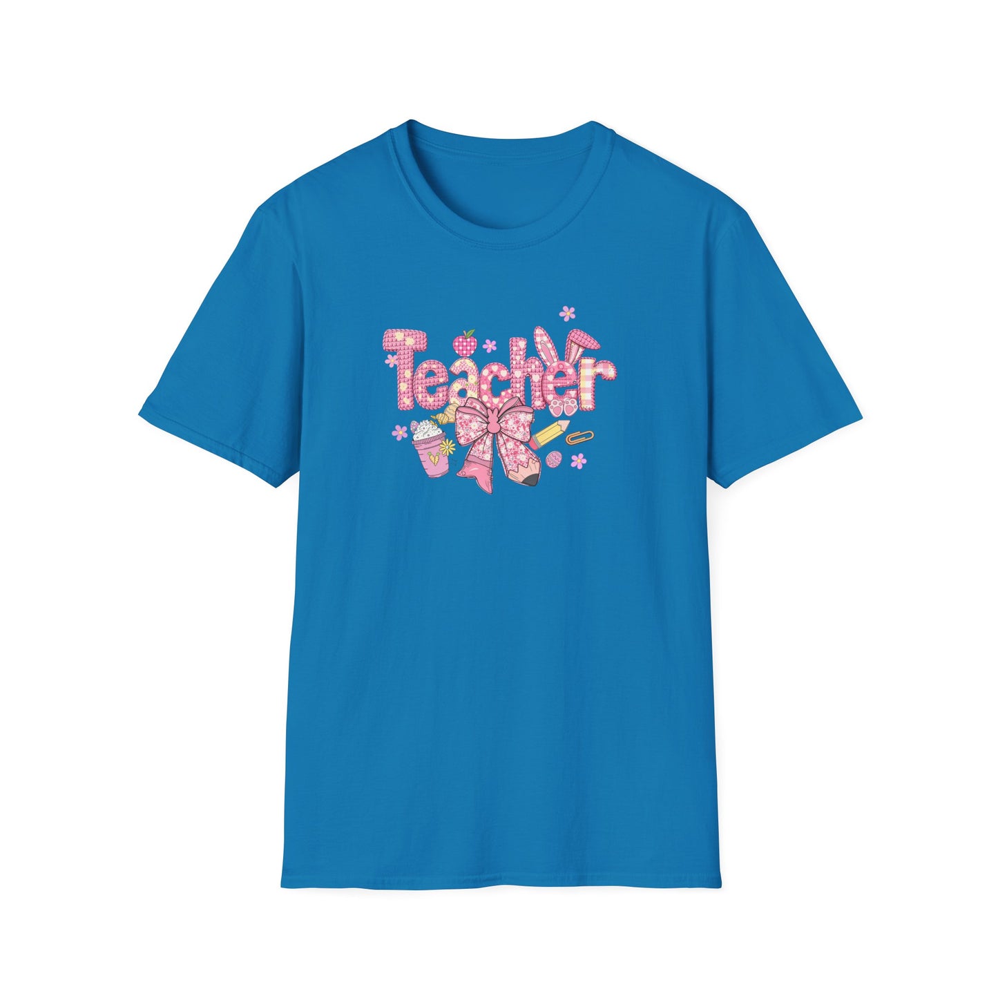 Teacher Pink Bow T-Shirt — Cute Classroom Gift for Teachers