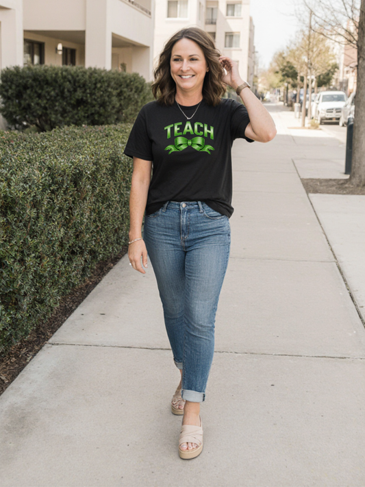 Teach Green Ribbon T-Shirt — Teacher Appreciation Back-to-School Tee