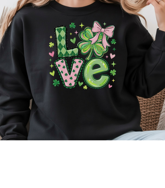 Love & Lucky Shamrock Sweatshirt – St. Patrick’s Day Cute Clover Pullover