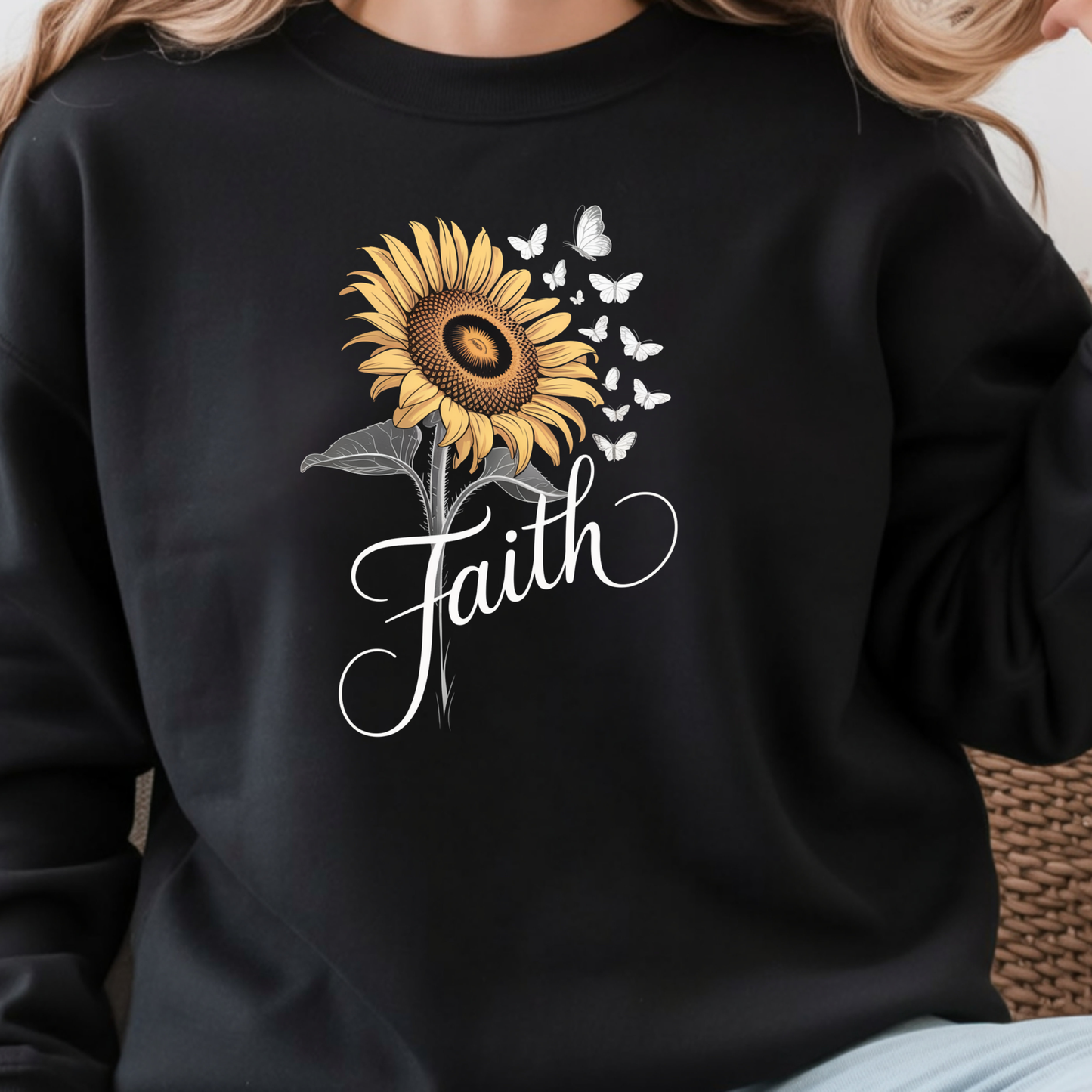 Sunflower Bloom Crewneck Sweatshirt — Vintage Sunflower Graphic