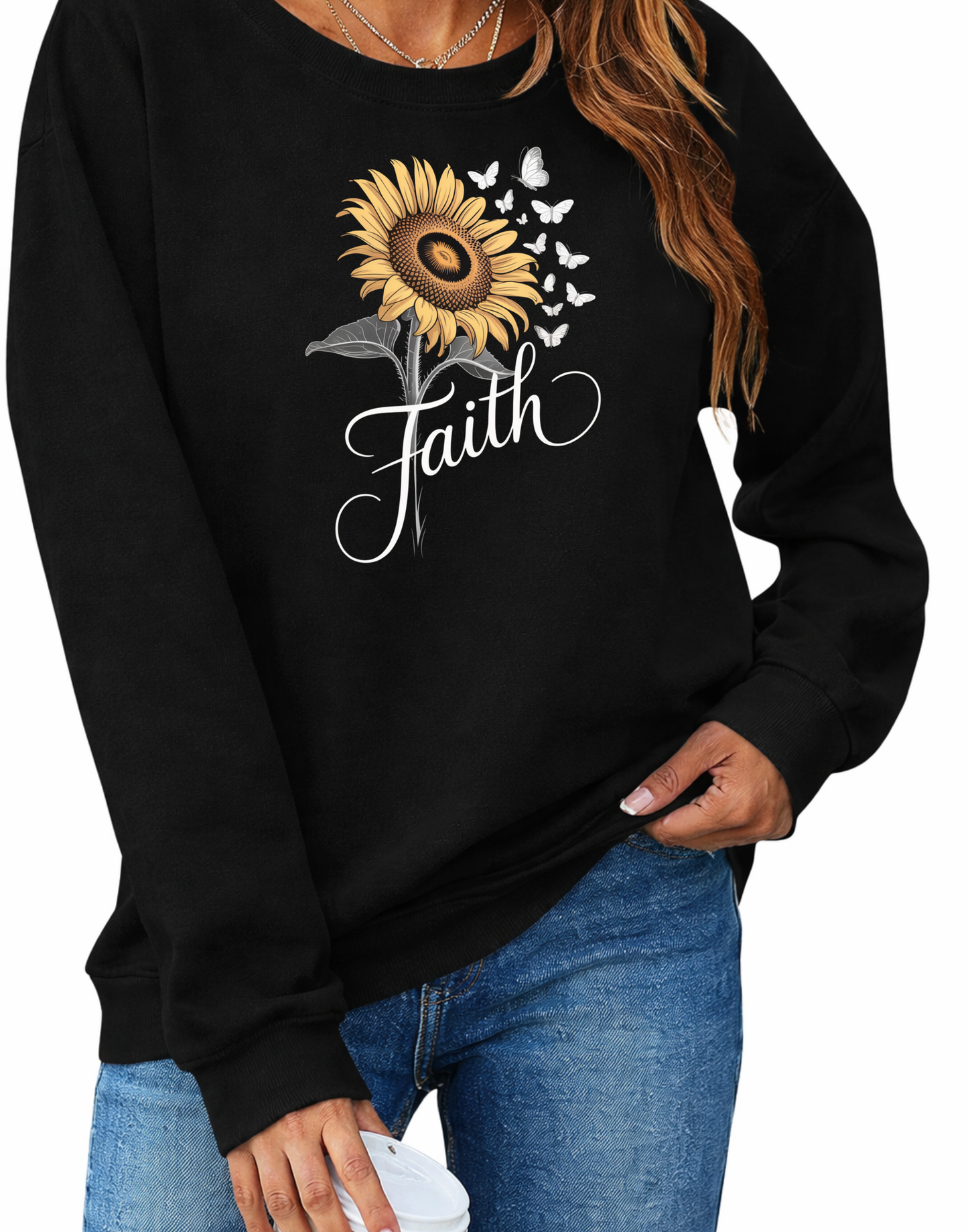 Faith Sunflower Long Sleeve Tee