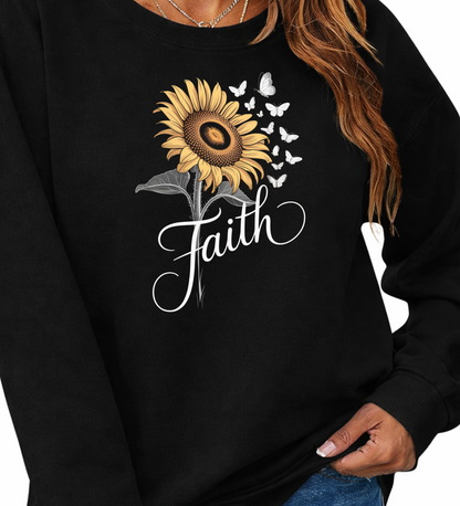 Faith Sunflower Long Sleeve Tee