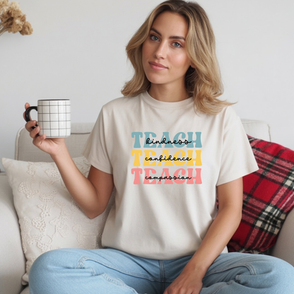 Teach Retro Stack T-Shirt — Vintage Teacher Appreciation Tee