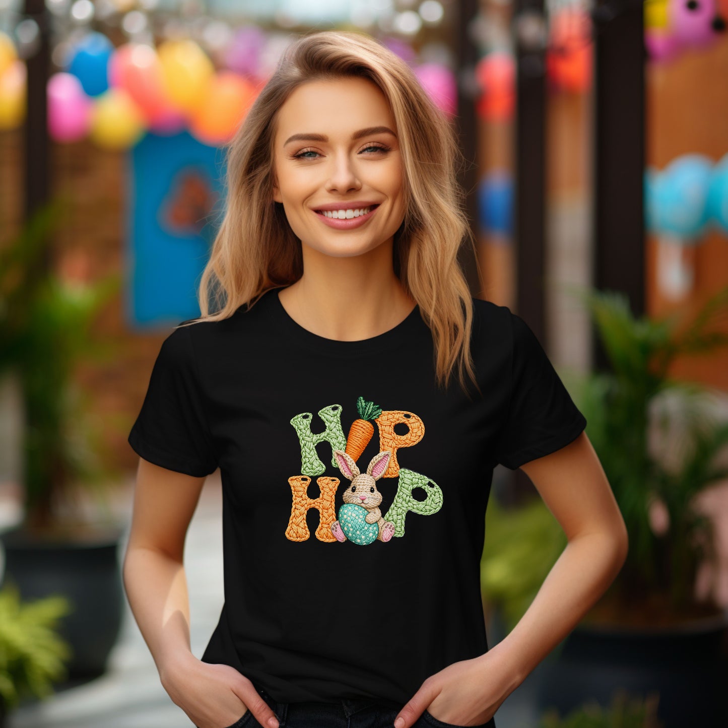 Easter Bunny "Hip Hop" Graphic T-Shirt — Cute Bunny & Carrot Spring Tee