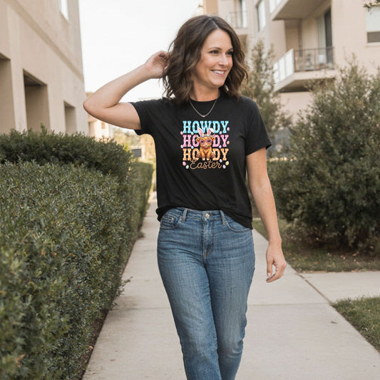 Howdy Easter Tee — Cute Bunny Cowpoke Graphic T-Shirt