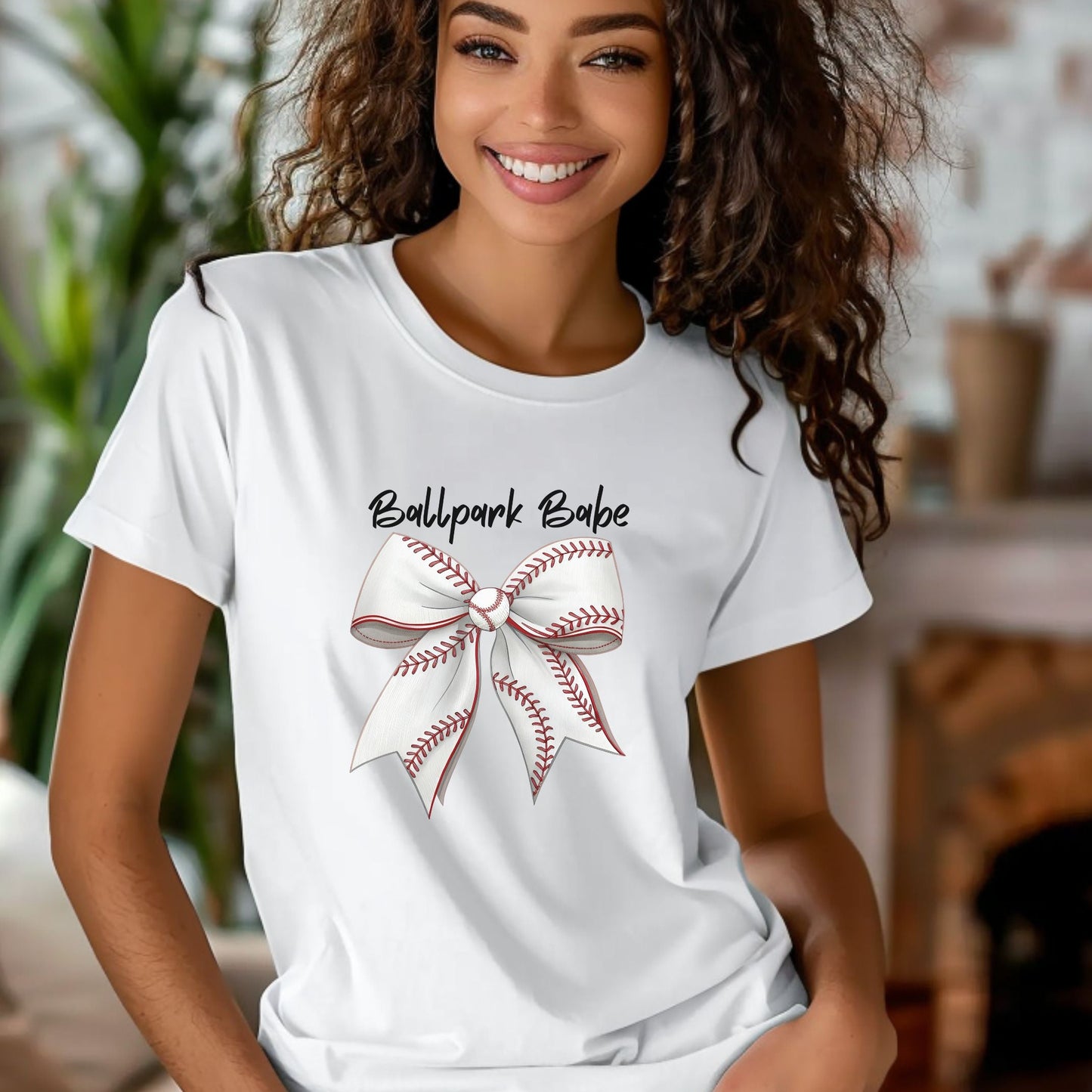 Baseball Babe Bow Graphic – Cute Baseball Stitch Bow Design