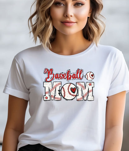 Baseball Mom Heart Shirt – Cute Game Day Sports Mom Tee | Trendy Baseball Mama Graphic T-Shirt