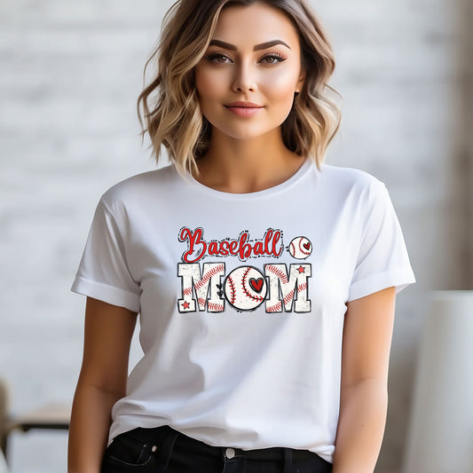 Baseball Mom Heart Shirt – Cute Game Day Sports Mom Tee | Trendy Baseball Mama Graphic T-Shirt