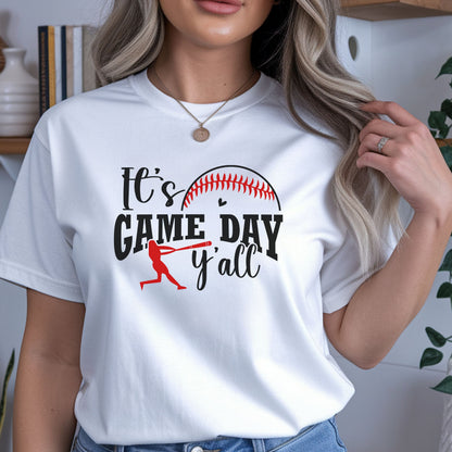 It’s Game Day Y’all Baseball Shirt – Cute Game Day Graphic Tee | Baseball Mom Southern Style Sports Shirt