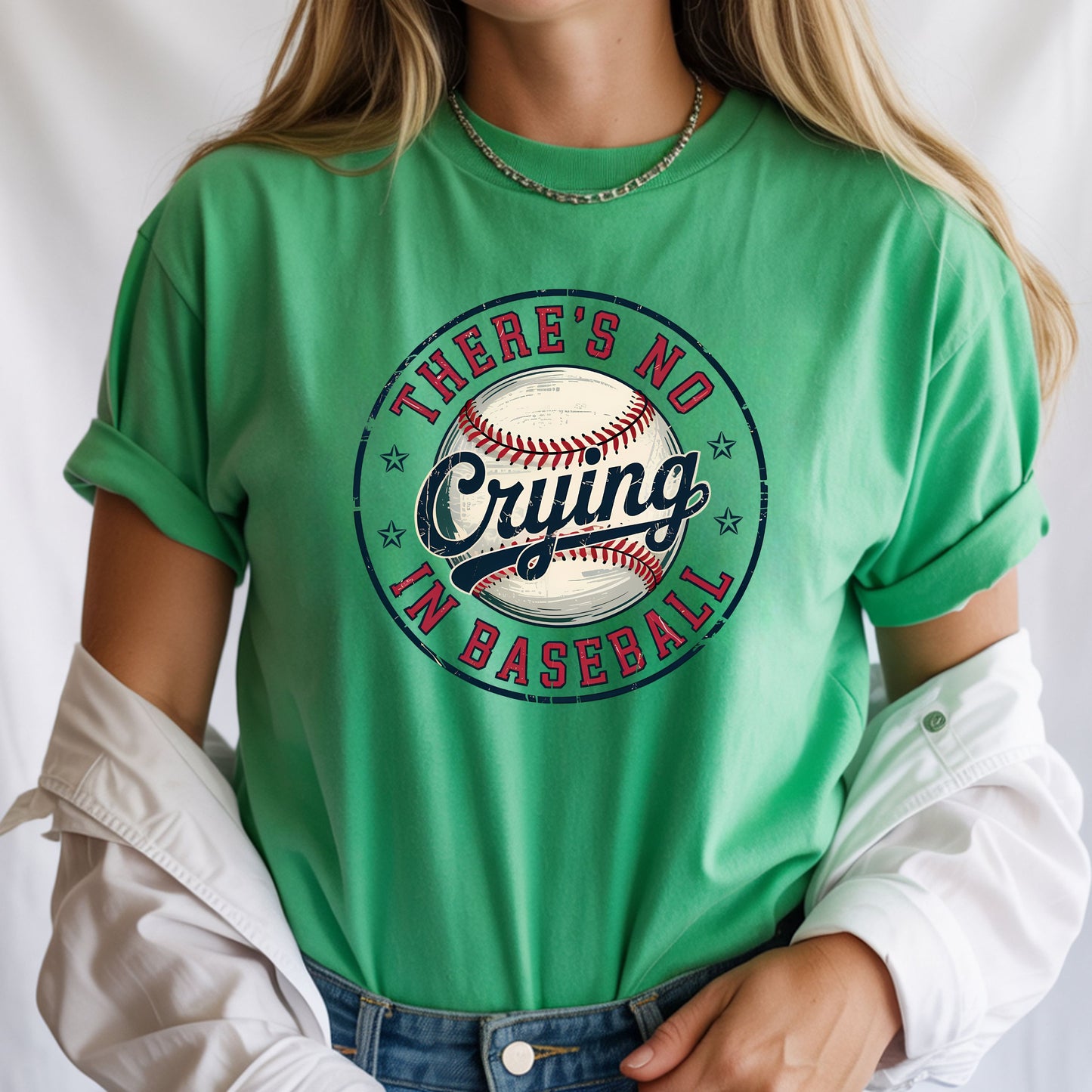 There’s No Crying in Baseball Shirt – Funny Baseball Graphic Tee | Game Day Shirt | Vintage Style Baseball Fan T-Shirt