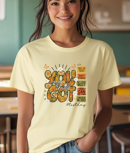 You Got This Floral T-Shirt — Retro 70's Style - Motivational Positive Quote Tee
