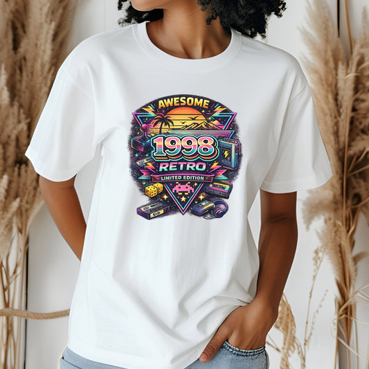 Vintage 1998 Retro Shirt – 90s Nostalgia Graphic Tee | Retro Gamer Aesthetic T-Shirt | Limited Edition Birthday Gift | Classic 1990s Style