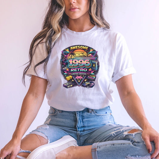 Vintage 1996 Retro Shirt – 90s Nostalgia Graphic Tee | Retro Gamer Aesthetic T-Shirt | Limited Edition Birthday Gift | Classic 1990s Style