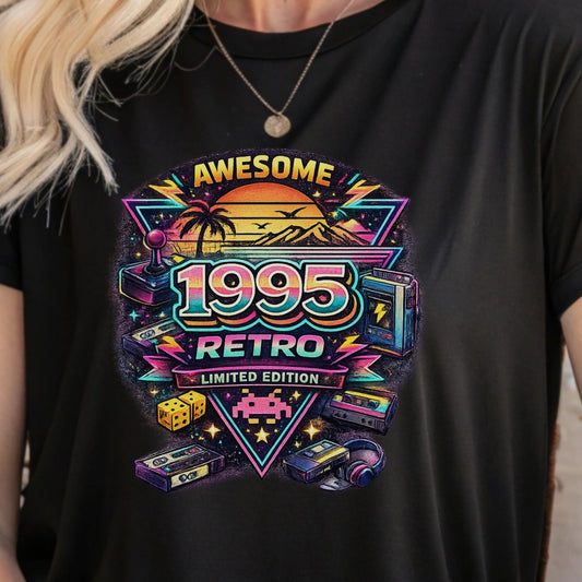 Vintage 1995 Retro Shirt – 90s Nostalgia Graphic Tee | Retro Gamer Aesthetic T-Shirt | Limited Edition Birthday Gift | Classic 1990s Style