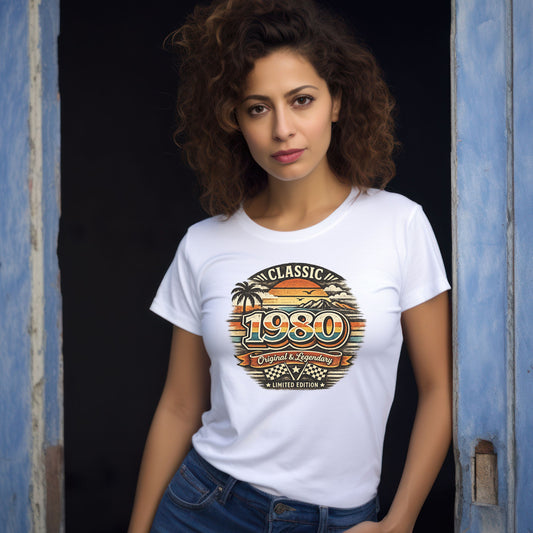 Vintage 1980 Classic Birthday Shirt – Retro Birth Year T-Shirt | Original & Legendary Graphic Tee | 70s 80s Nostalgia Gift | Limited Edition Vintage Style