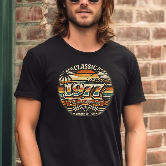 Vintage 1977 Classic Birthday Shirt – Retro Birth Year T-Shirt | Original & Legendary Graphic Tee | 70s 80s Nostalgia Gift | Limited Edition Vintage Style