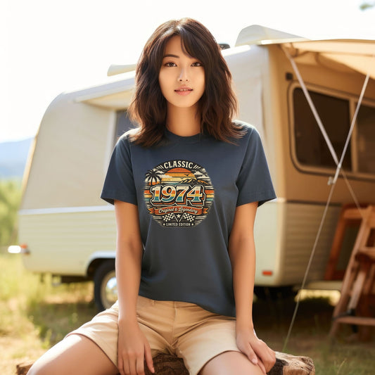 Vintage 1974 Classic Birthday Shirt – Retro Birth Year T-Shirt | Original & Legendary Graphic Tee | 70s 80s Nostalgia Gift | Limited Edition Vintage Style