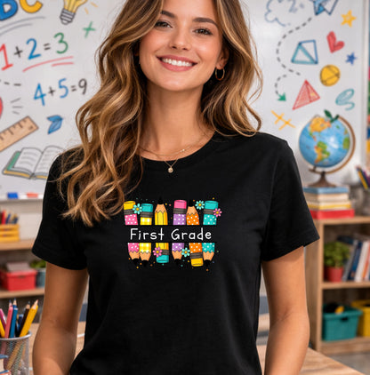 Personalized Pencil Graphic T-Shirt – Cute Back to School Teacher Tee