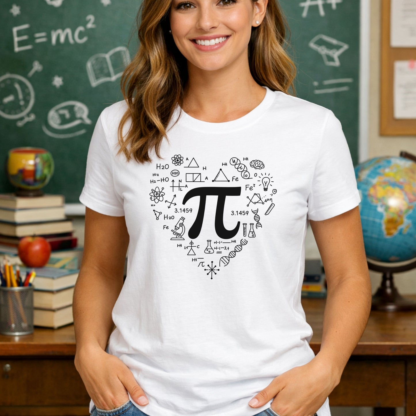 Pi Symbol Shirt for Women – STEM Teacher Tee – Math Science Graphic T-Shirt – Nerd Gift for Teacher – Back to School STEM Shirt