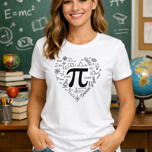 Pi Symbol Shirt for Women – STEM Teacher Tee – Math Science Graphic T-Shirt – Nerd Gift for Teacher – Back to School STEM Shirt