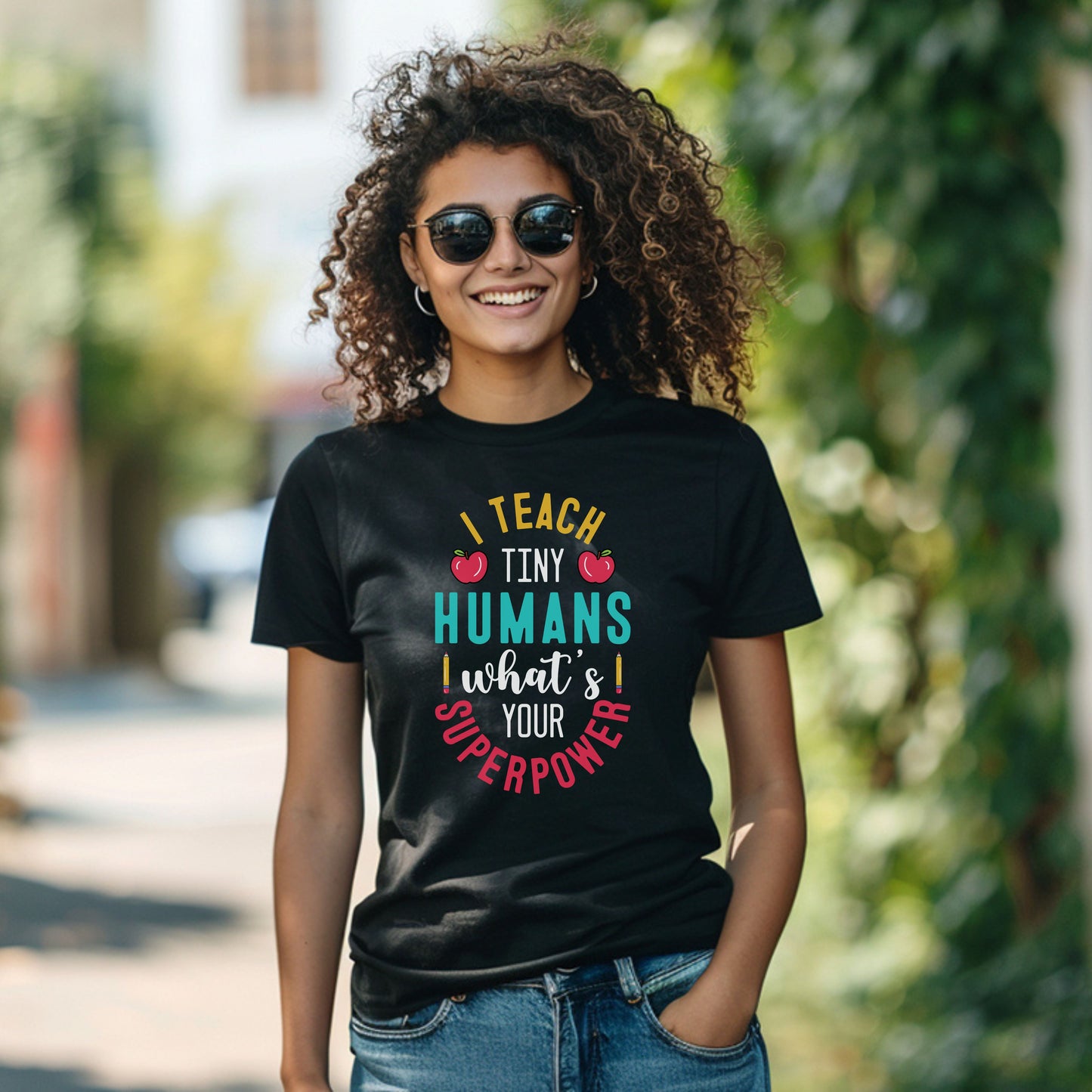 I Teach Tiny Humans Shirt | Preschool Teacher T-Shirt | Kindergarten Teacher Gift | Funny Teacher Tee | Back To School Teacher Outfit