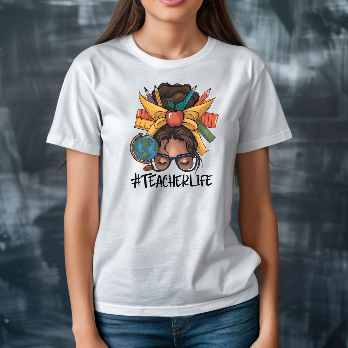 Teacher Life Shirt | Messy Bun Teacher T-Shirt | Cute Back To School Teacher Tee | Elementary Teacher Gift | #TeacherLife Shirt