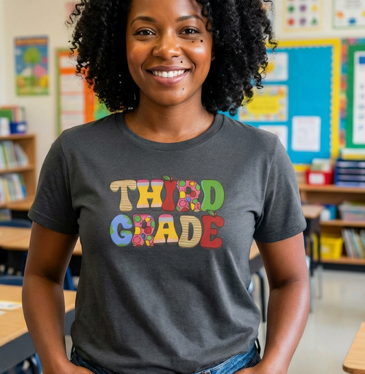 Hello Third Grade T-Shirt - Cute Back-to-School Tee - Teacher Team Tee