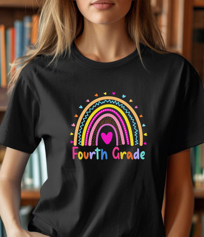 Fourth Grade Rainbow T-Shirt — Perfect for Classroom Fun