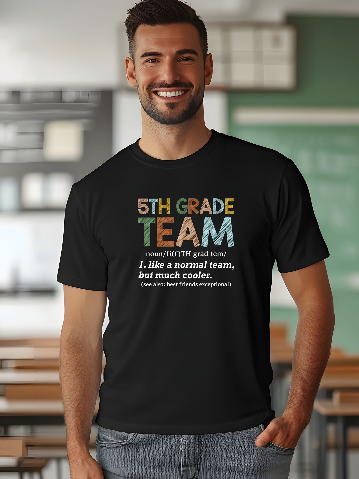 Fifth Grade Team T-Shirt - Cute Back-to-School Tee -  Teacher Team Tee