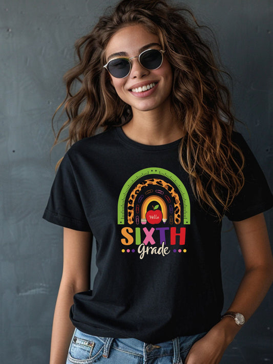 Sixth Grade Teacher T-Shirt - Cute Back-to-School Tee -  Teacher Team Tee