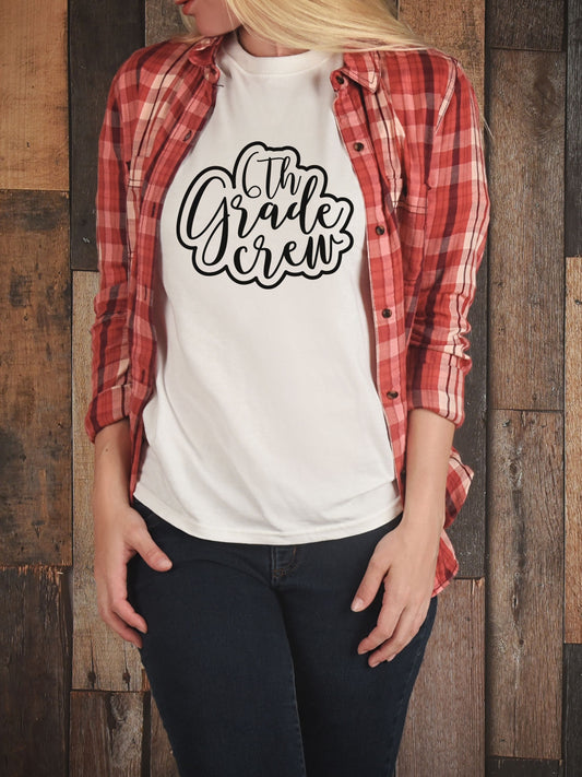 Sixth Grade Crew Teacher T-Shirt - Cute Back-to-School Tee -  Teacher Team Tee