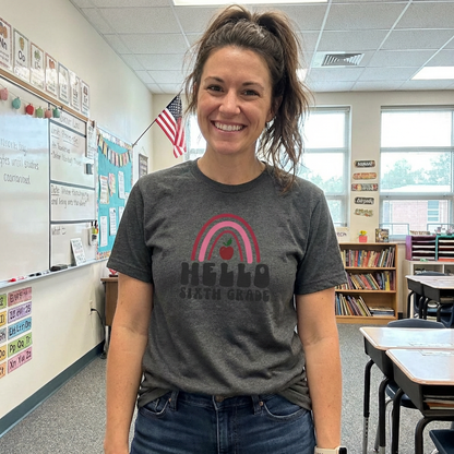 Sixth Grade Teacher T-Shirt - Cute Back-to-School Tee -  Teacher Team Tee