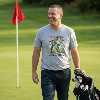 "The Older I Get the Harder It Is to Find My Balls" Funny Golf Shirt — Golf Humor T-Shirt