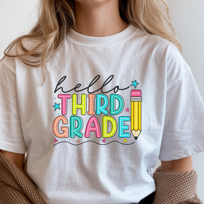 Third Grade Kids' T-Shirt — Colorful Back-to-School Cute School Spirit Tee