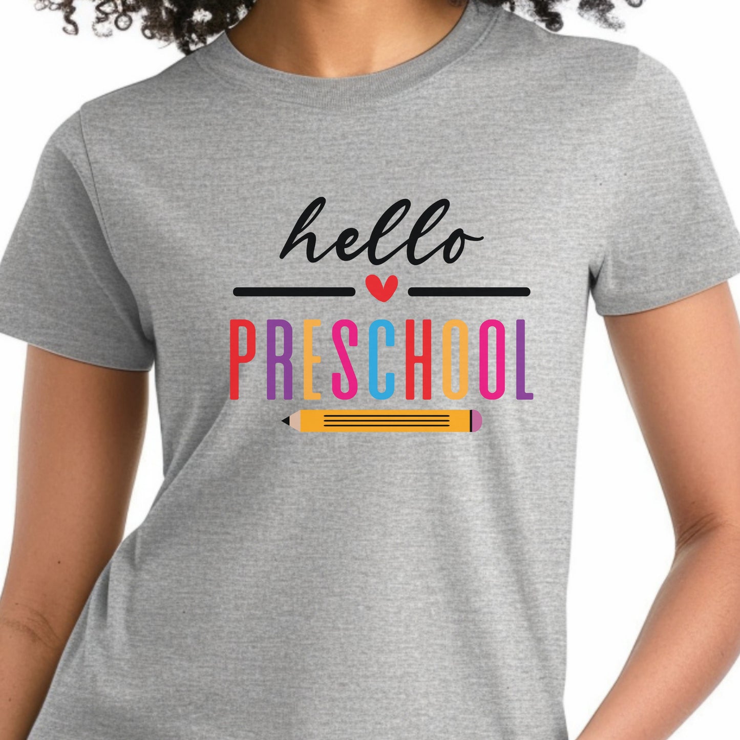 Hello Grade Teacher Shirts | Retro Back to School Graphic Tees | Preschool, Pre-K, Kindergarten, First, Second & Third Grade Teacher Shirt | Gildan 64000 Softstyle Tee