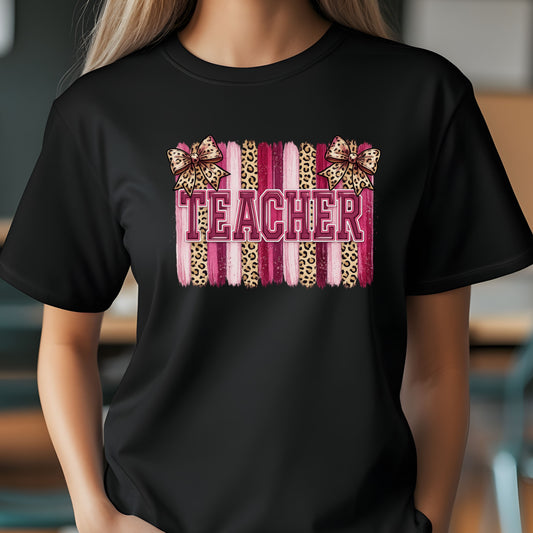 School Spirit Collection - Leopard Stripe T-Shirt