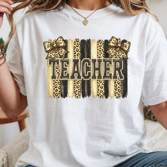 School Spirit Collection - Leopard Stripe T-Shirt