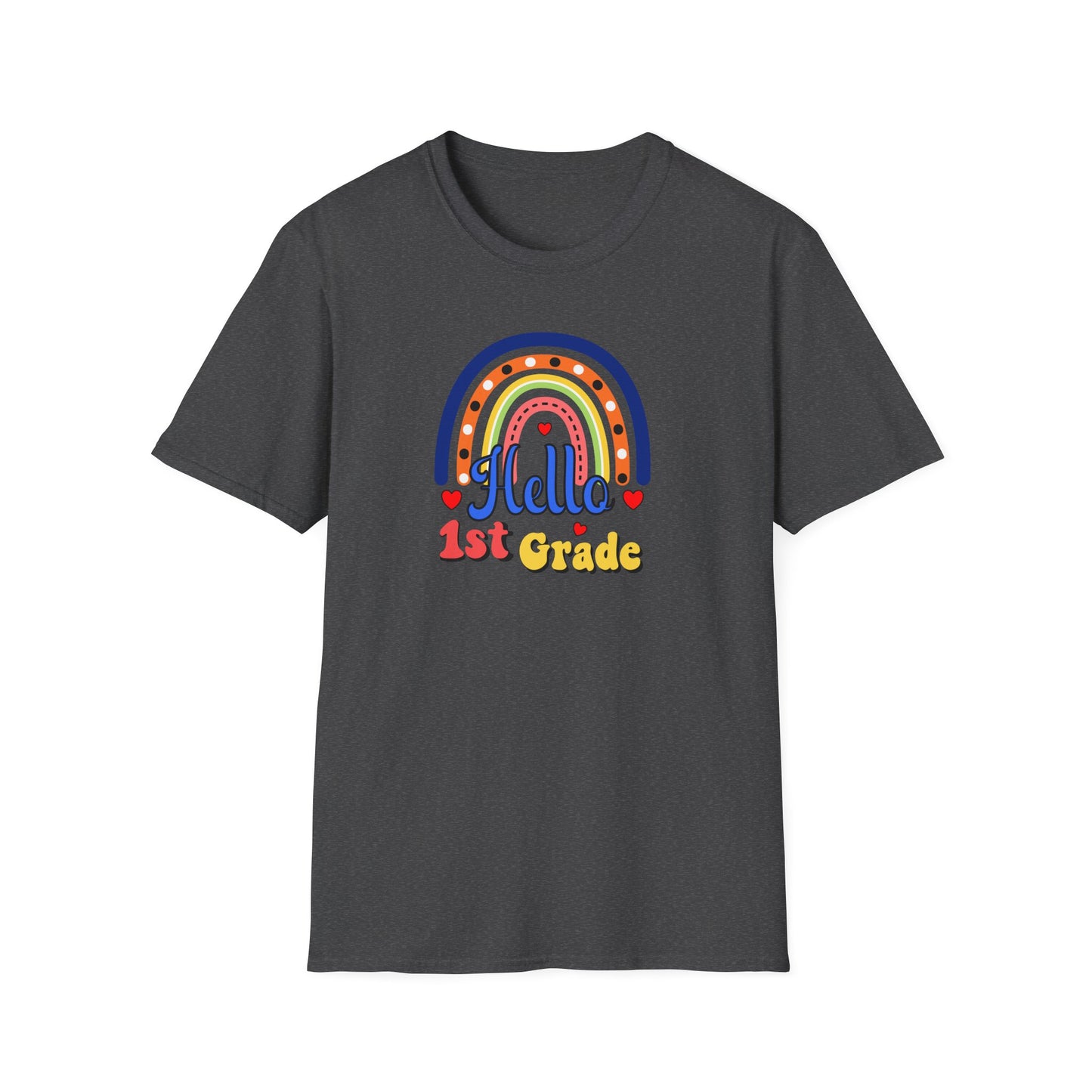 1st Grade Rainbow T-Shirt - "Hello 1st Grade" Back-to-School Tee for Kids