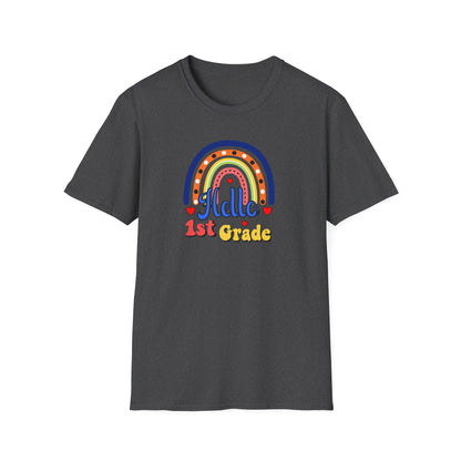 1st Grade Rainbow T-Shirt - "Hello 1st Grade" Back-to-School Tee for Kids