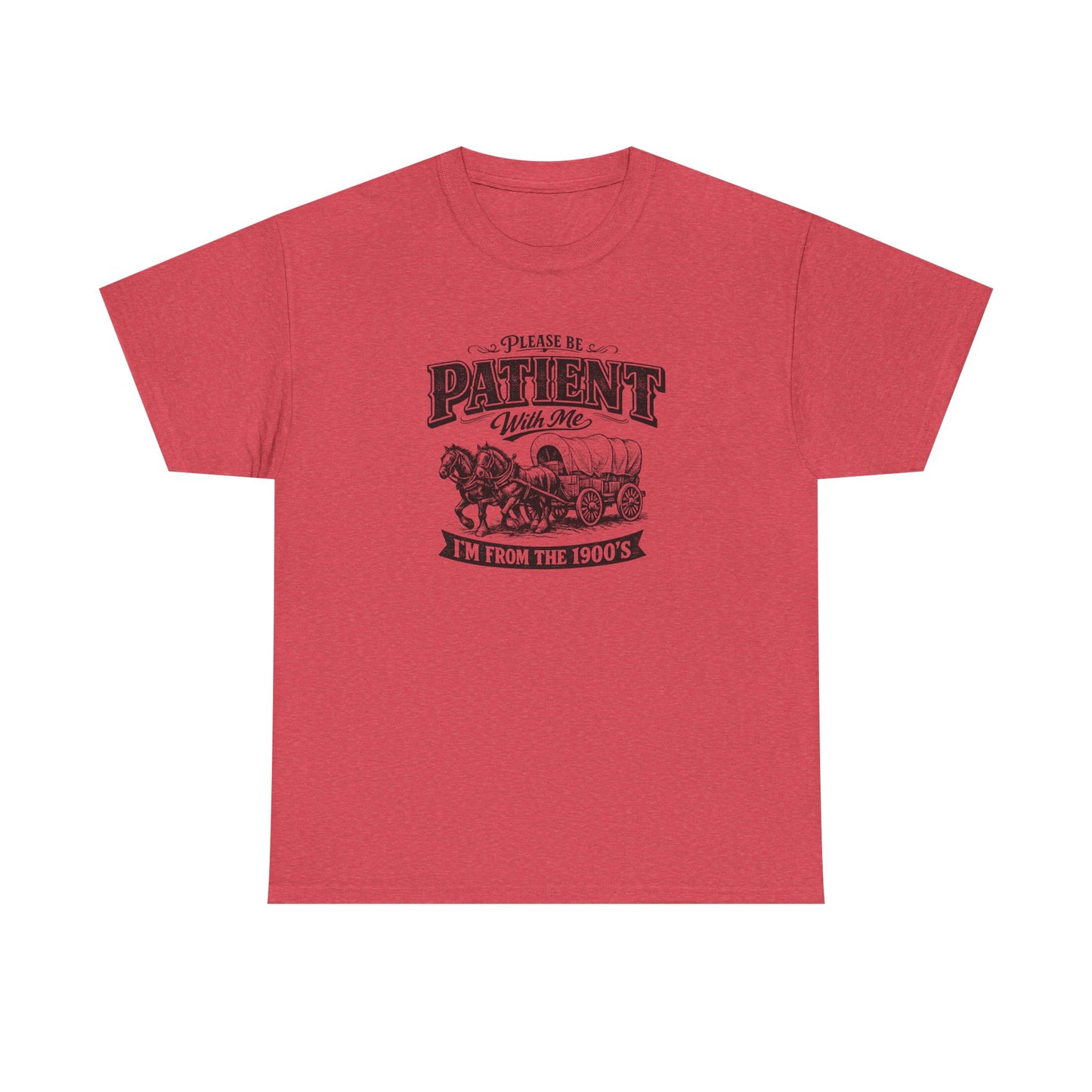 Please Be Patient With Me T-Shirt – Funny Vintage Wagon Graphic Tee, Western Humor Shirt