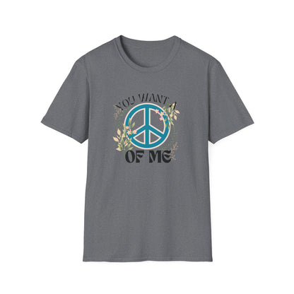 Peace of Me T-Shirt — Floral Peace Sign "You Want a Piece of Me" Graphic Tee