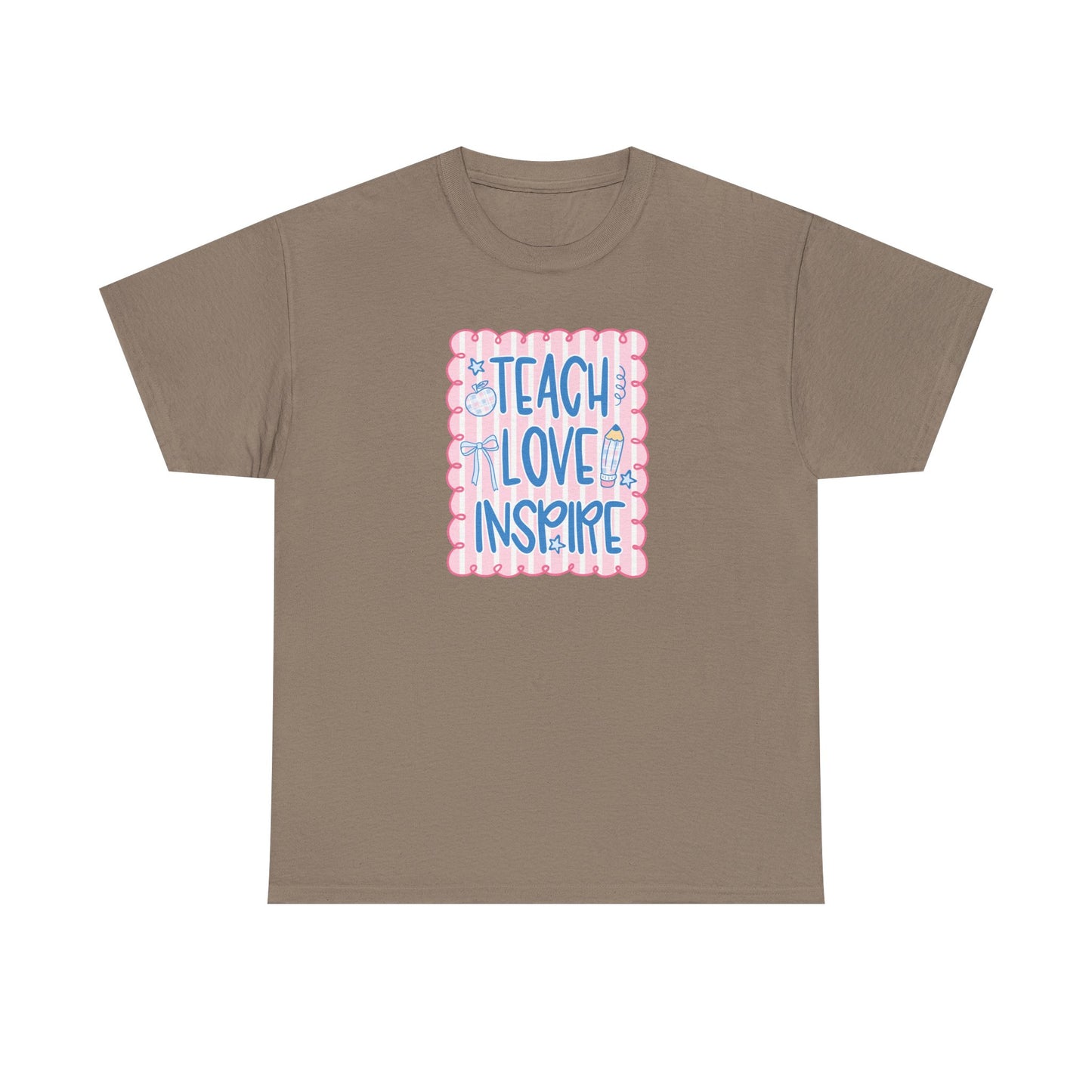 Teach Love Inspire T-Shirt — Cute Pastel Teacher Appreciation Tee