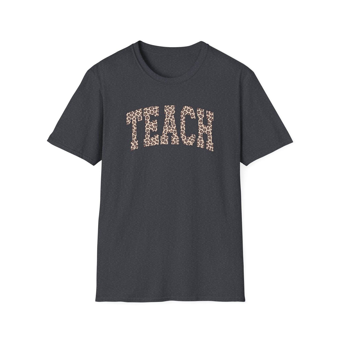 Leopard Print TEACH Shirt – Cute Teacher T-Shirt for Women – Back to School Graphic Tee – Teacher Appreciation Gift – Trendy Educator Shirt