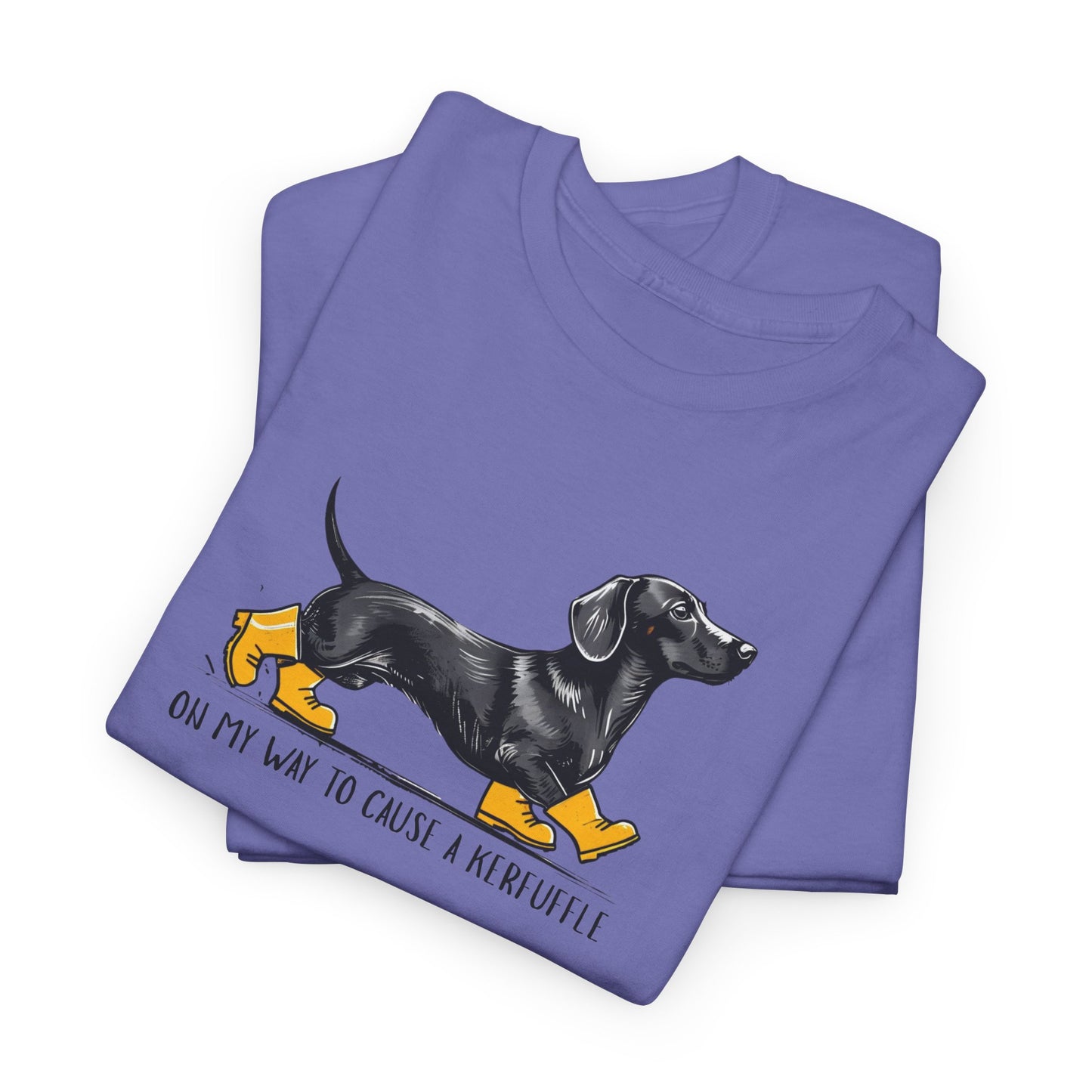 Funny Dachshund Shirt – “On My Way to Cause a Kerfuffle” Tee | Cute Wiener Dog Shirt