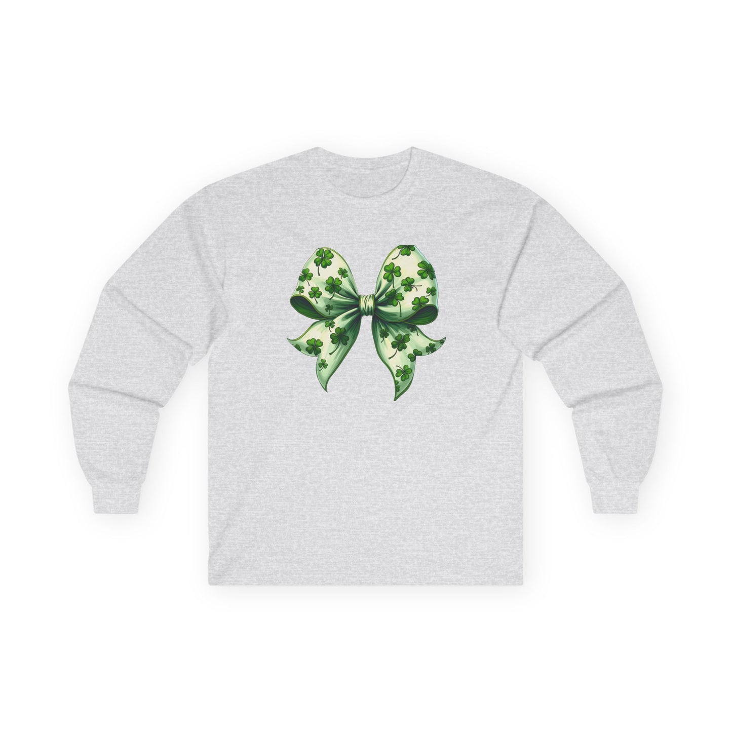 St. Patrick's Shamrock Bow Long Sleeve Tee