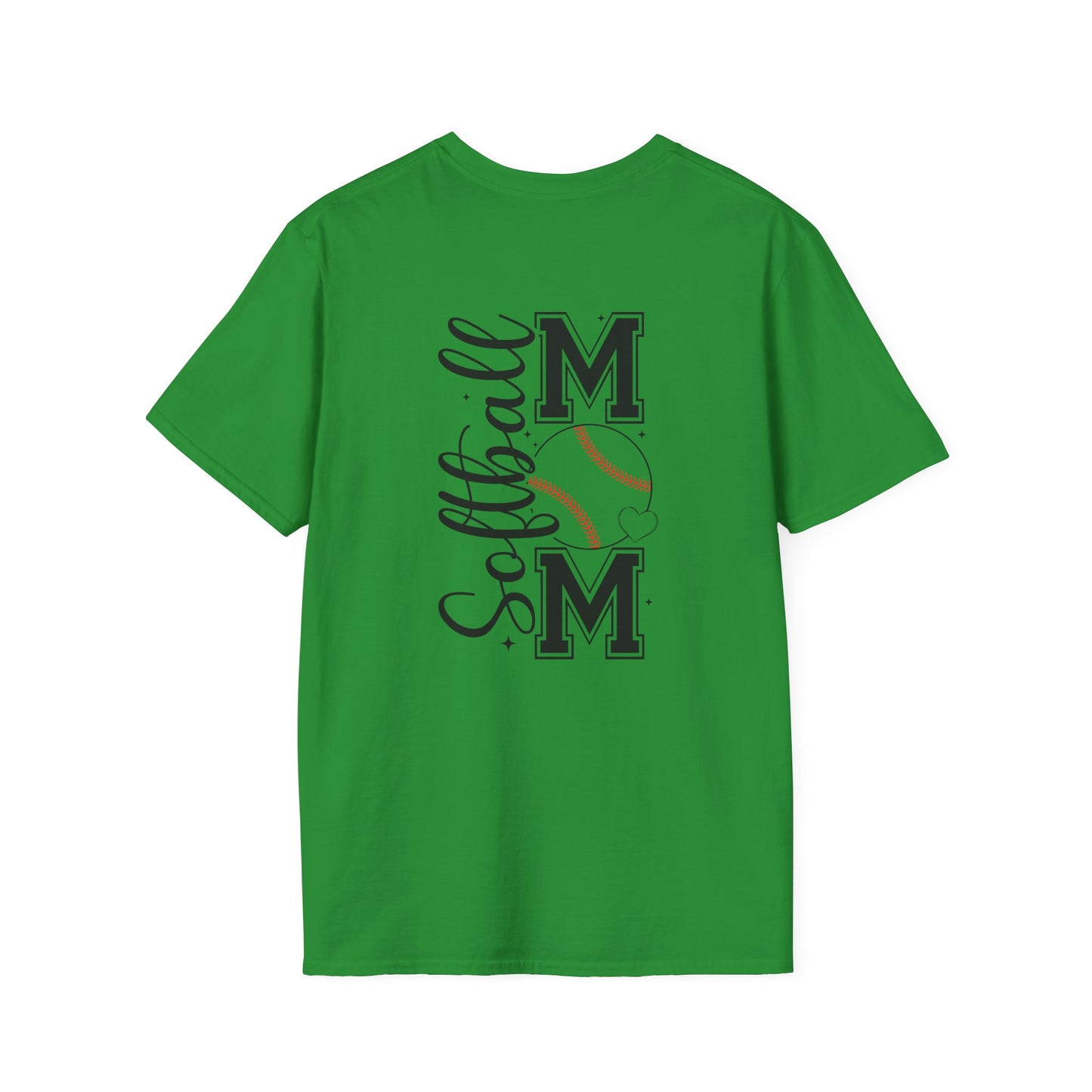 Softball Mom Front & Back Shirt – Trendy Softball Mom Graphic Tee, Double-Sided Game Day Shirt, Sports Mom Gift, Softball Season Apparel